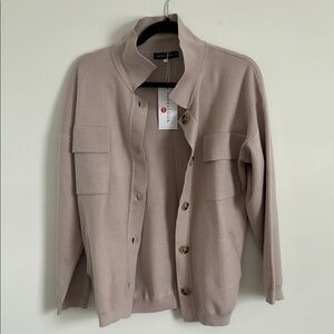 Taupe Button-Up Cardigan